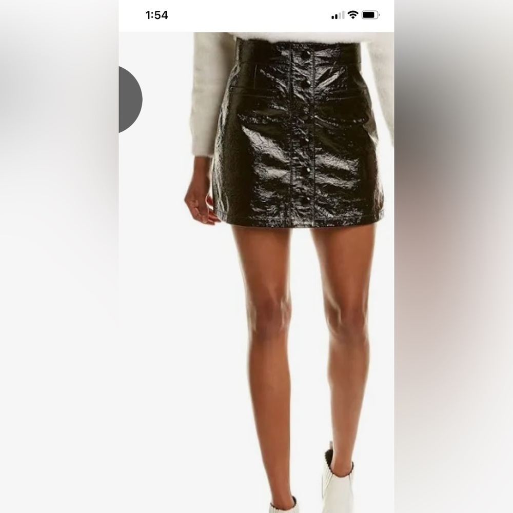 7 For All Mankind Skirts 7 For All Mankind Patent Leather Button-Front A-Line